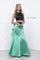 Two Piece High Neck Crop Top Prom Dress - The Dress Outlet