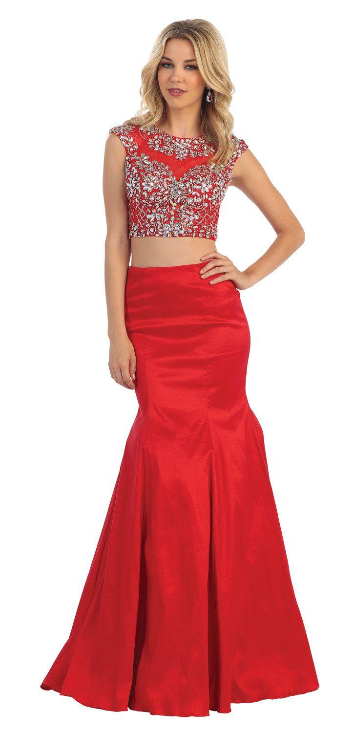 Two Piece Set Formal Prom Dress Homecoming - The Dress Outlet