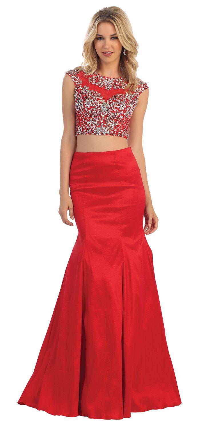 Two Piece Set Formal Prom Dress Homecoming - The Dress Outlet