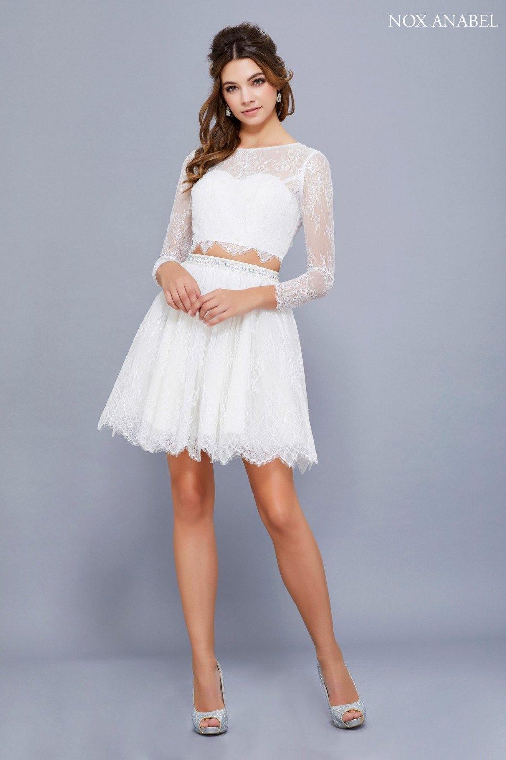 Two Piece Sexy Prom Homecoming Dress - The Dress Outlet