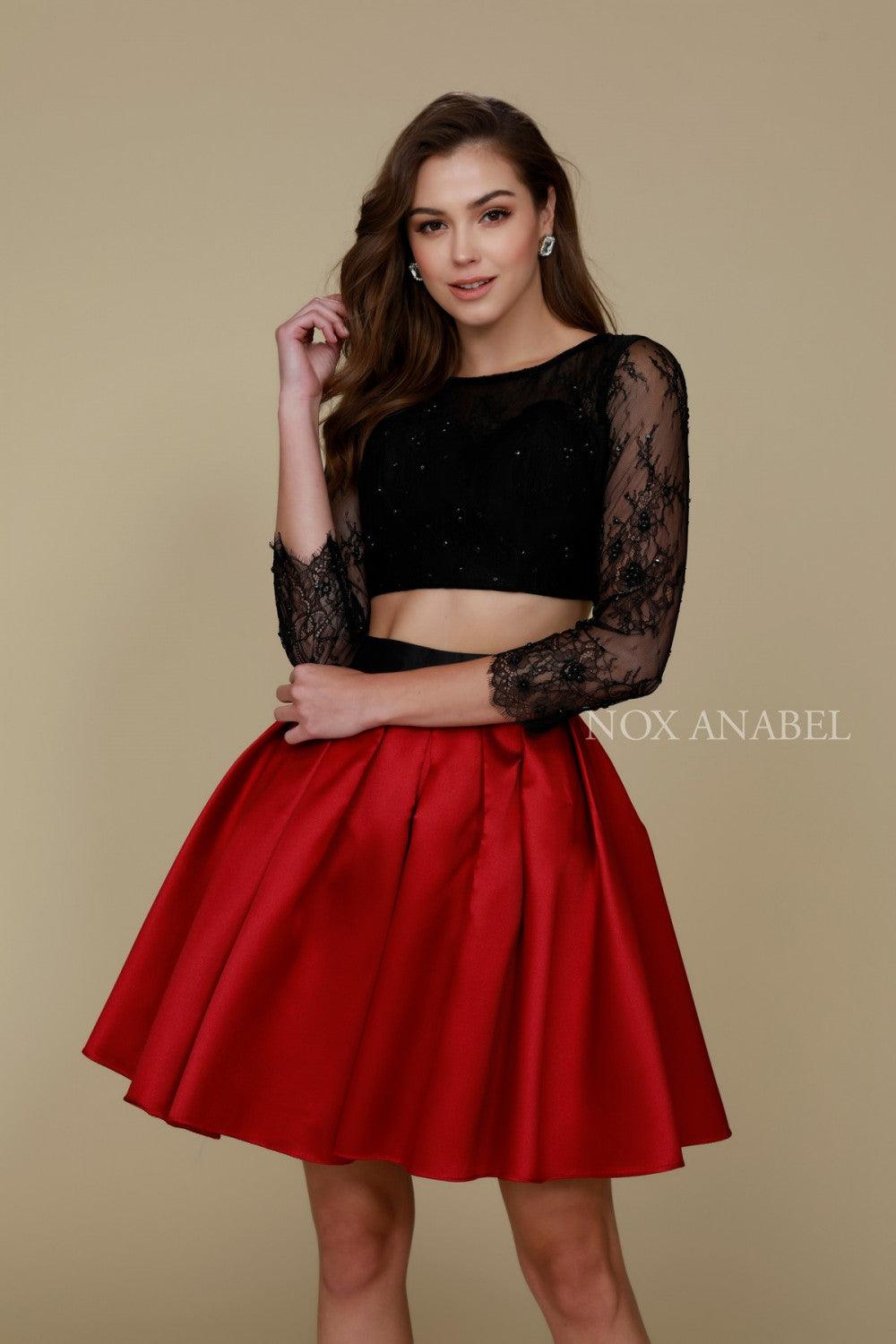 Burgundy Two Piece Short Prom Dress for $124.99 – The Dress Outlet
