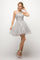 Cocktail Dresses Short Lace Applique Cocktail Dress Silver