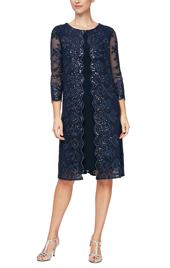 Navy Alex Evenings AE811712226 Short Mother of the Bride Dress for $89