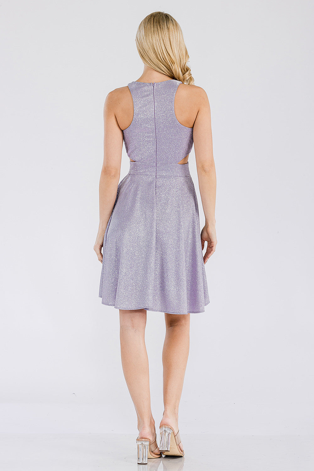 Crew High-Neck Knee-Length Sequin Cocktail A-Line Lenovia 3063