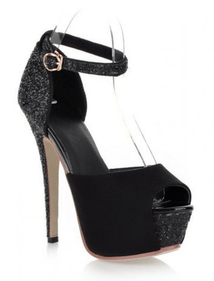 Jimmy Choo Clue Sandals in Black Glitter — UFO No More