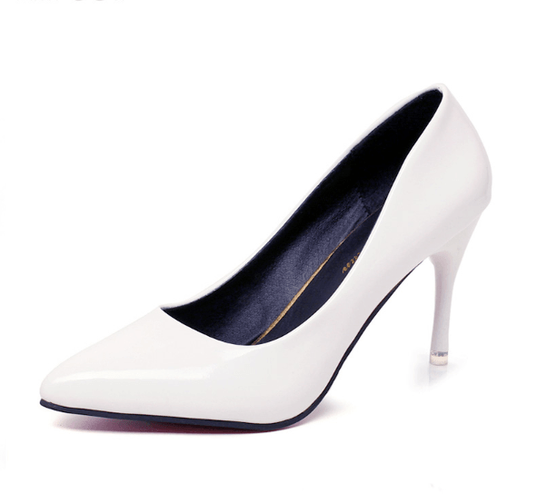 Wedding Pointed Patent Leather Shoes High Heels - The Dress Outlet
