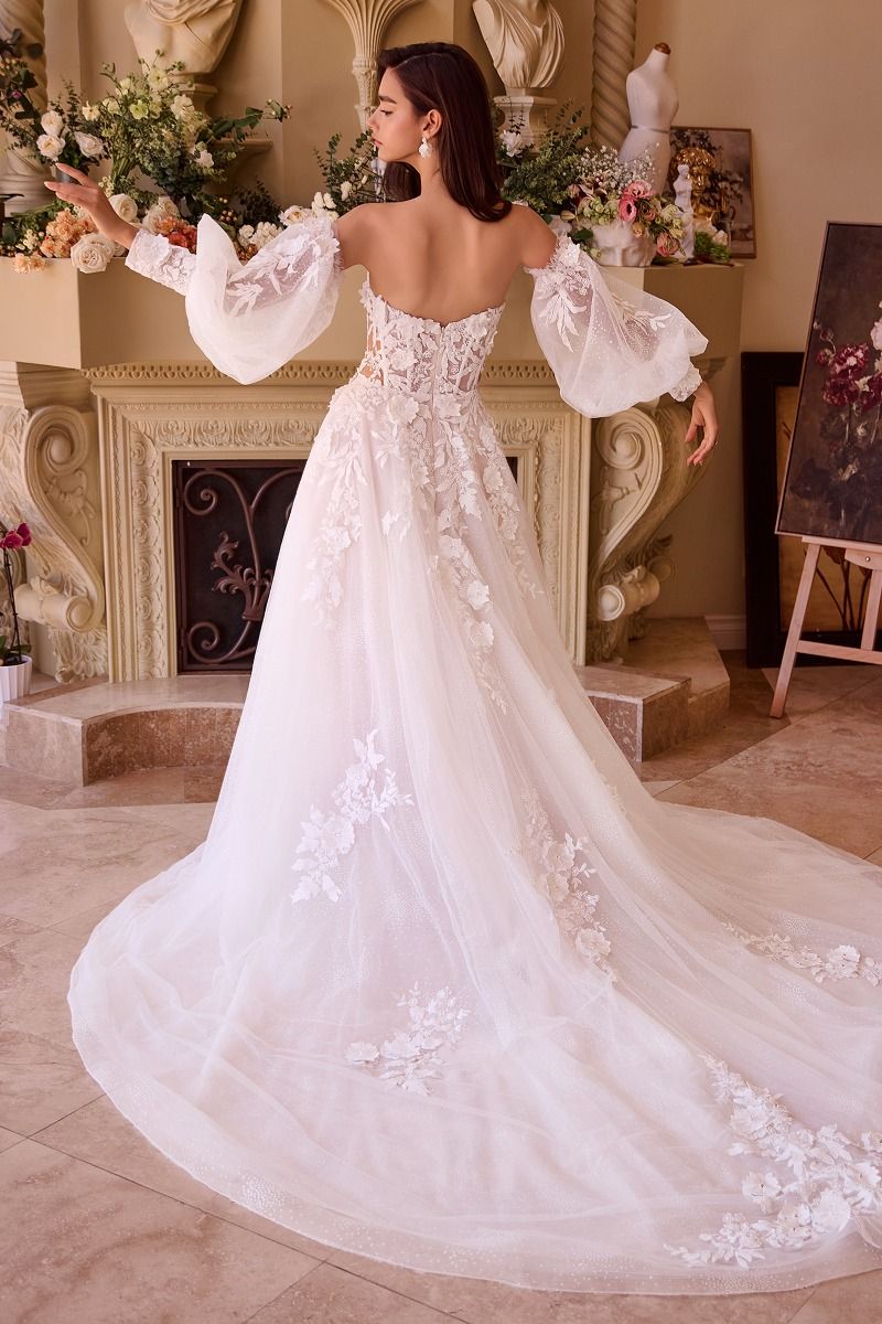 Andrea & Leo WL018 Long A Line Corset Wedding Dress - Off White / 6 Andrea & Leo WL018 Long A Line Corset Wedding Dress - Off White / 6