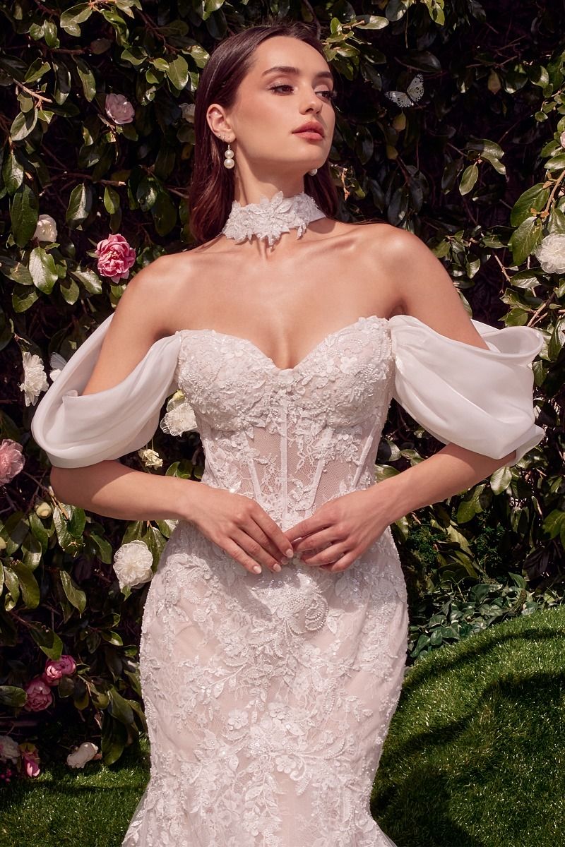 Wedding Dresses Long Formal Fitted Mermaid Wedding Dress Off White