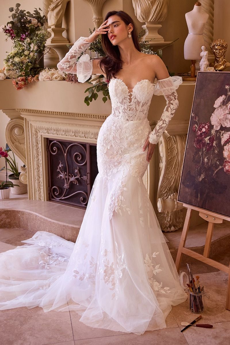 Andrea & Leo WL033 Mermaid Floral Applique Long Wedding Dress Andrea & Leo WL033 Mermaid Floral Applique Long Wedding Dress