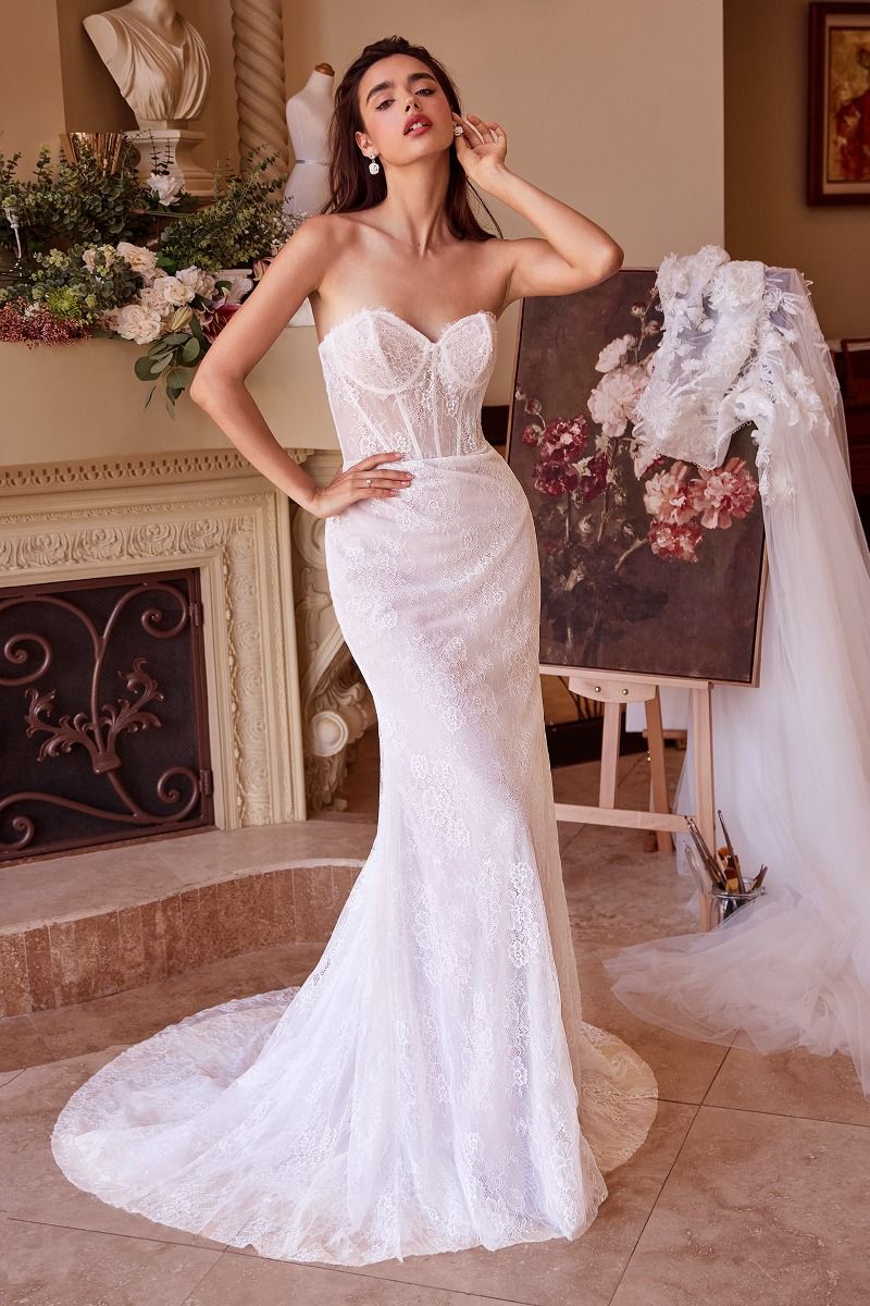 Wedding Dresses Fitted Ball Gown Wedding Dress Off White