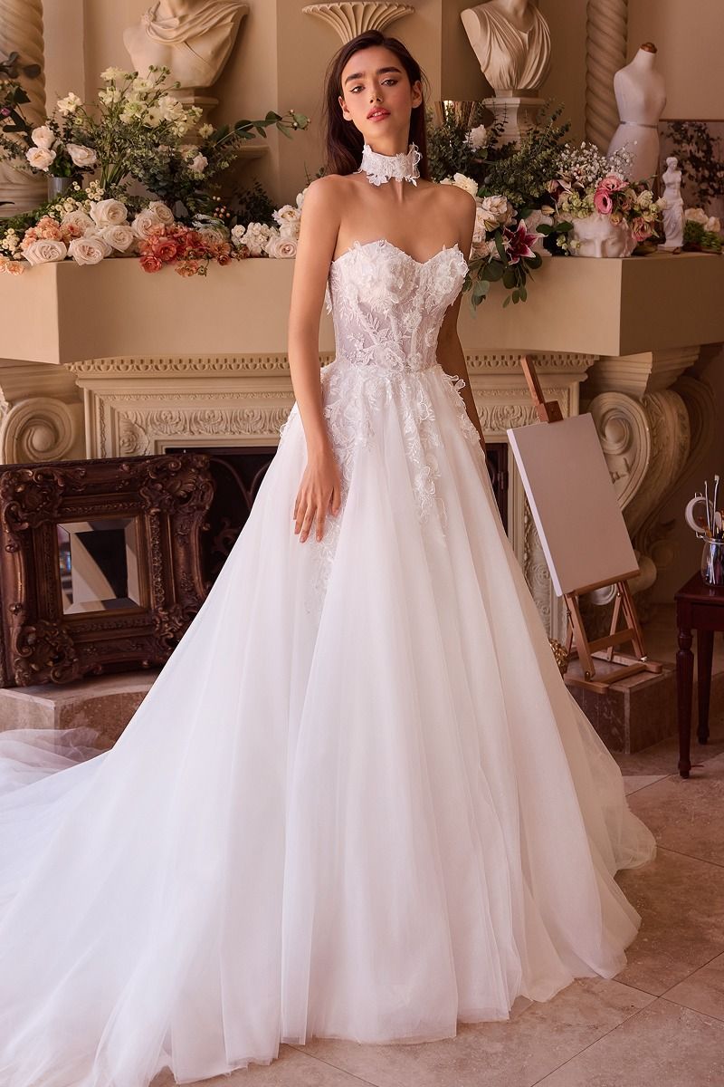 Off White Andrea & Leo WL041 Lace Ball Gown Long Wedding Dress for $890.0 – The Dress Outlet
