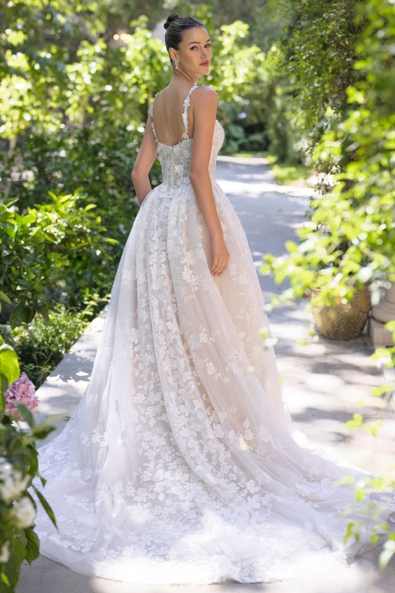  Wedding Dresses Long Bridal Floral Lace Wedding Dress Off White Nude