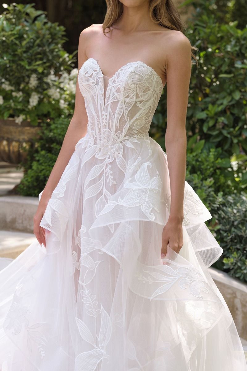 Andrea & Leo WL059 Floral Ruffle Bridal Ball Gown Wedding Dress