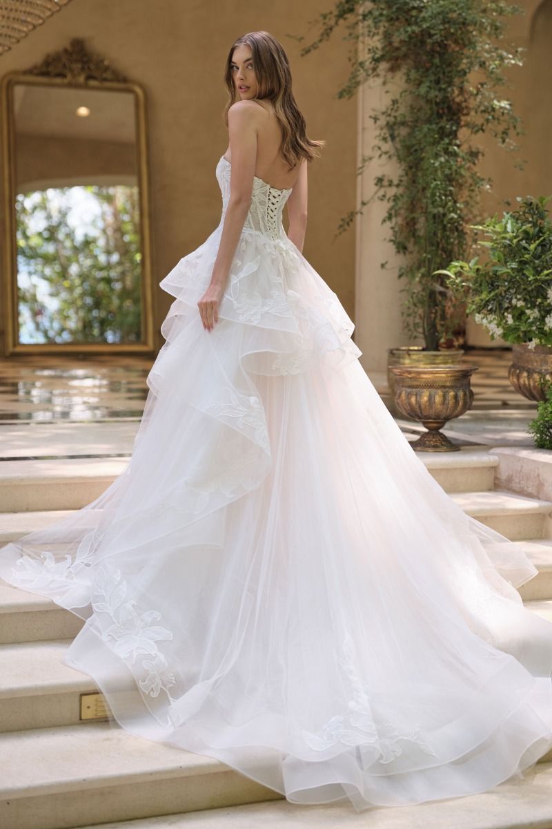 雪*ぎ様 snidel FLOWERCOLLECTIONプリントショルダーリボン Andrea & Leo WL059 Floral Ruffle Bridal Ball Gown Wedding Dress
