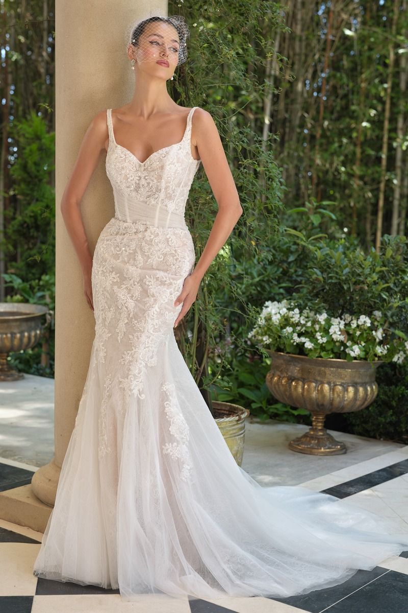 Wedding Dresses Long Mermaid Bridal Gown Corset Wedding Dress OFF WHITE NUDE