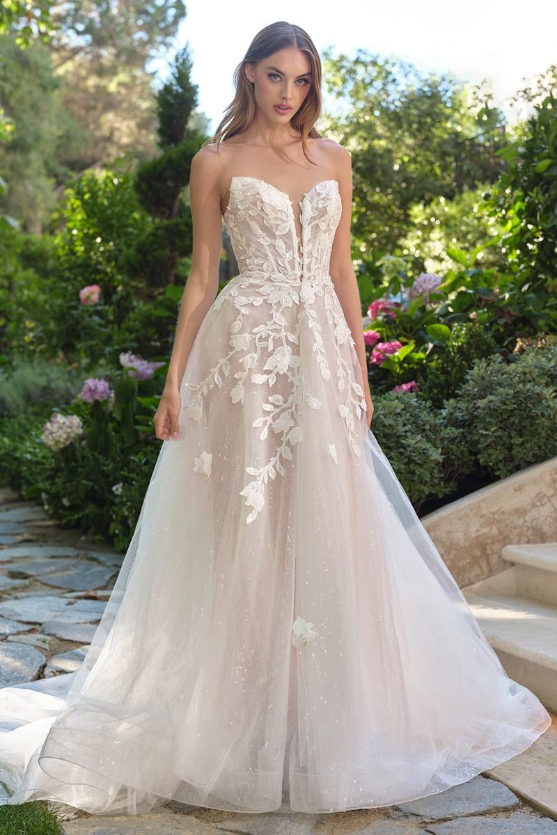 Wedding Dresses Long Formal A Line Lace Corset Wedding Dress Off White/Nude