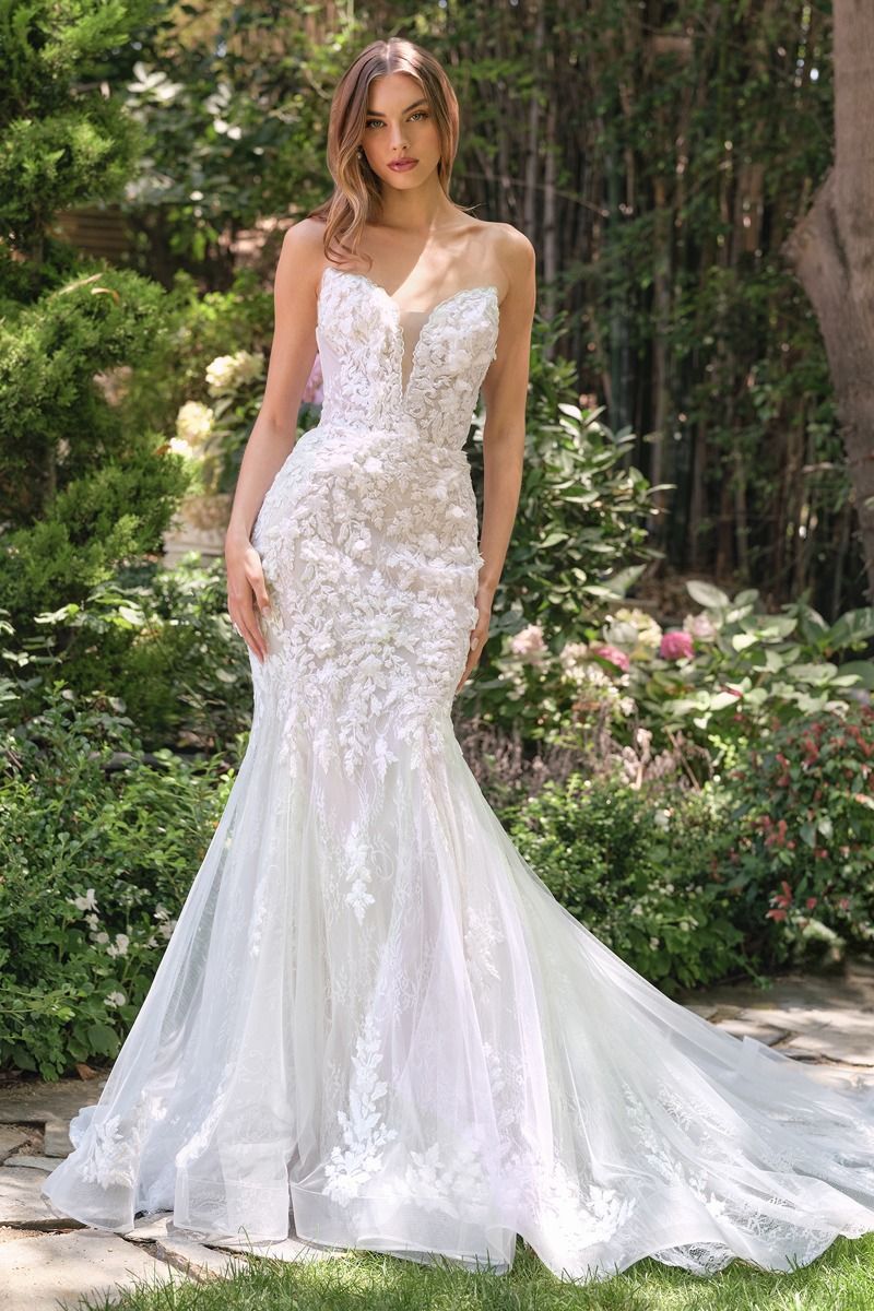 Wedding Dress Long Lace Bridal Mermaid Wedding Dress Off White