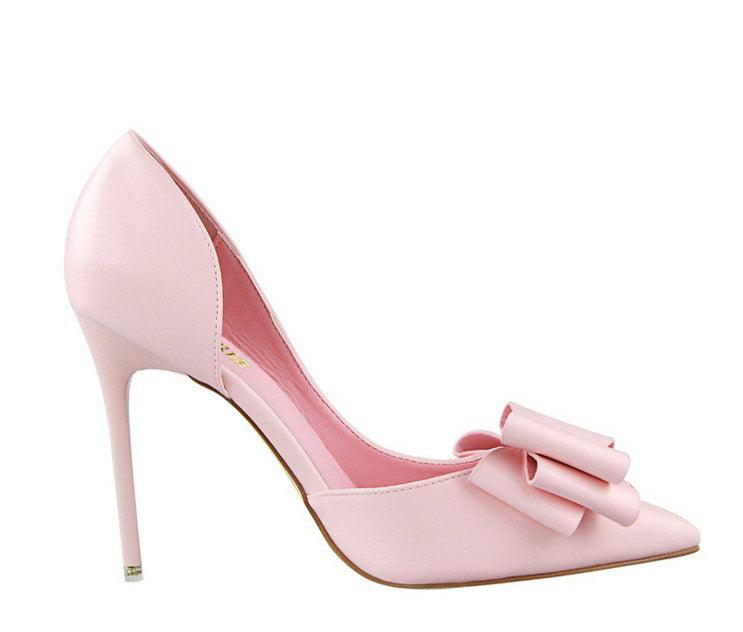 Women's Hollow Pointed Toe High Heels Bridal Shoes - Black - Super High 8cm Heel - Slip-On Design