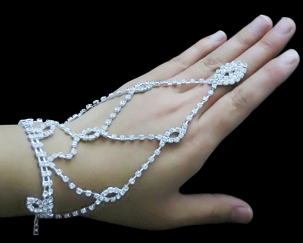Wristband Crystal Rhinestone Bracelet Wedding Accessories - The Dress Outlet