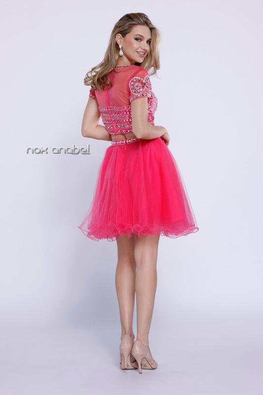 CLEARANCE - Nox Anabel M684 Short Gold Shimmering A-Line Dress (Size XS) main image 1