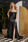Prom Dresses Long Spaghetti Strap Fitted Satin Prom Dress Black