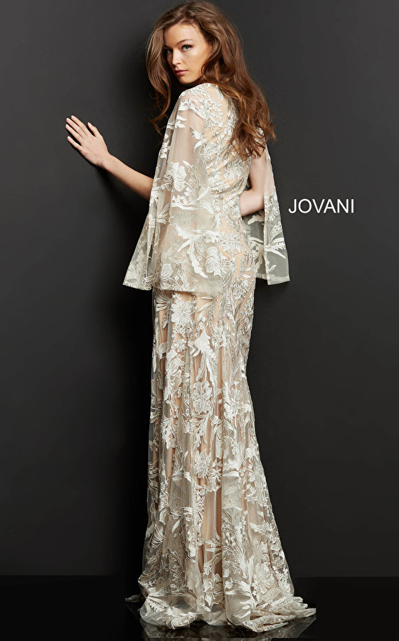 Jovani 00752 Long Sleeve Sleeve Mother of the Bride Gown - Navy/Nude / 22 Jovani 00752 Long Sleeve Sleeve Mother of the Bride Gown - Navy/Nude / 22