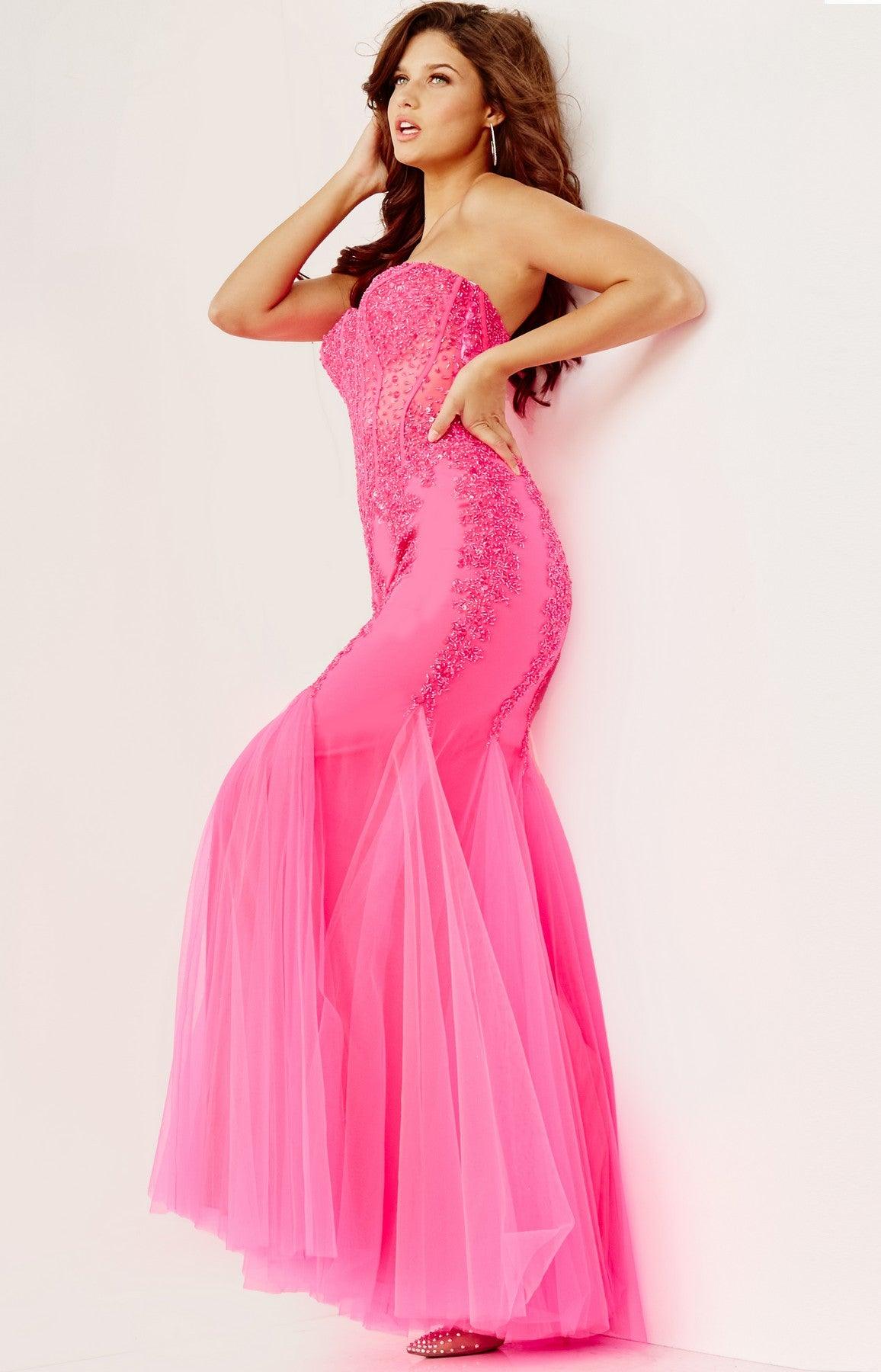 Jovani 5908 Long Strapless Mermaid Prom Dress The Dress Outlet