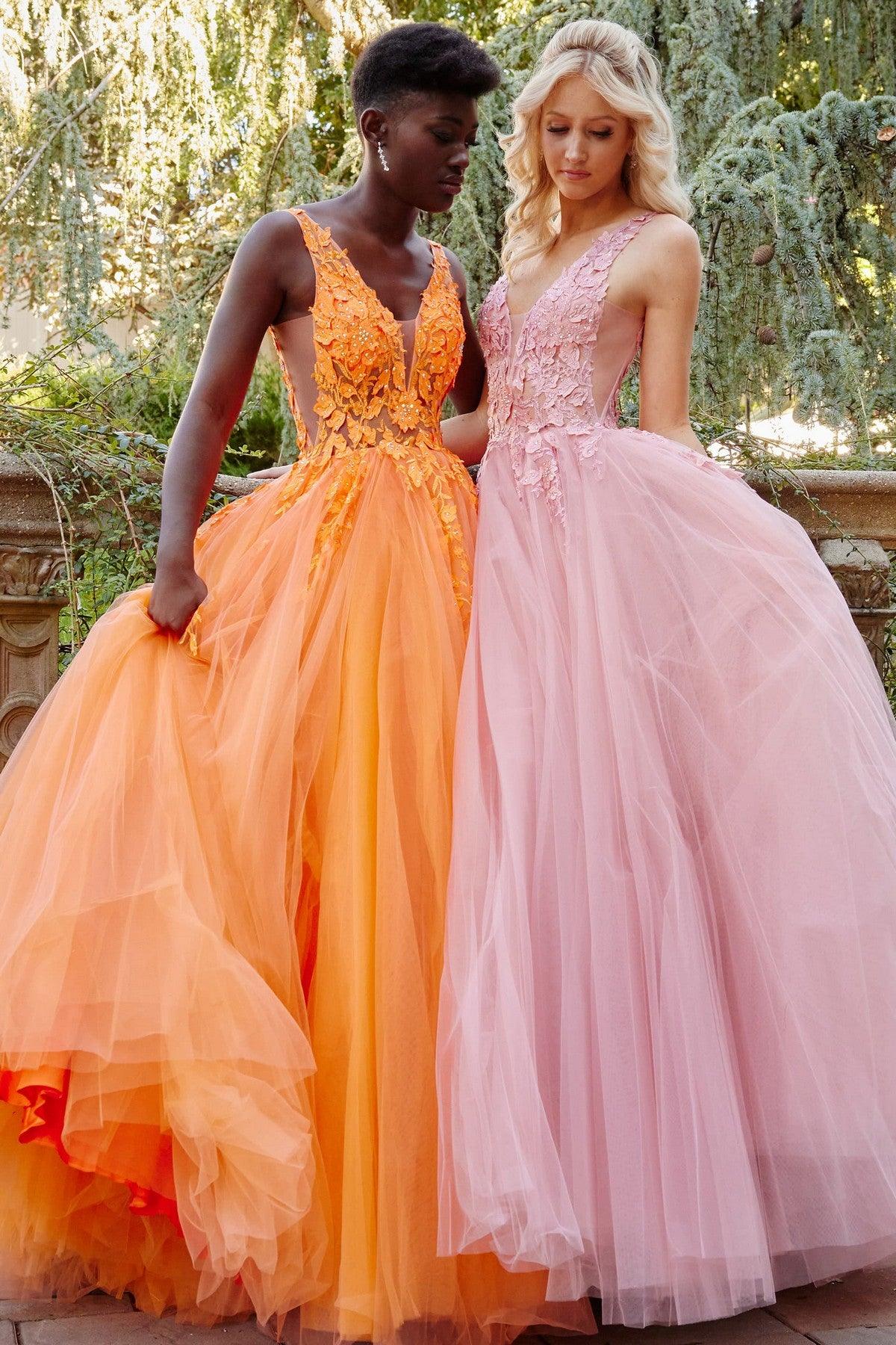 Jovani 02840 Prom Long Spaghetti Strap Ball Gown