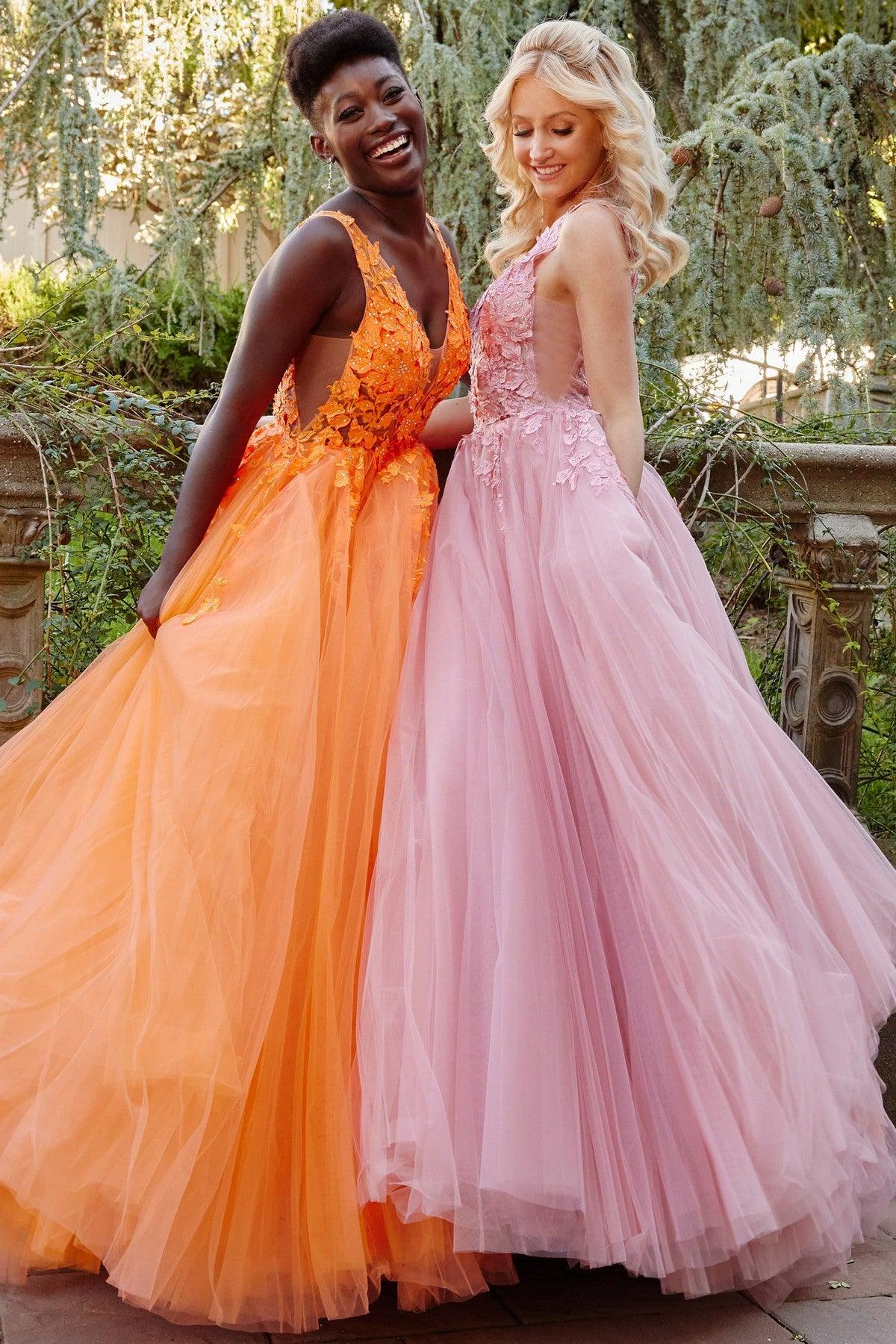Jovani 02840 Prom Long Spaghetti Strap Ball Gown