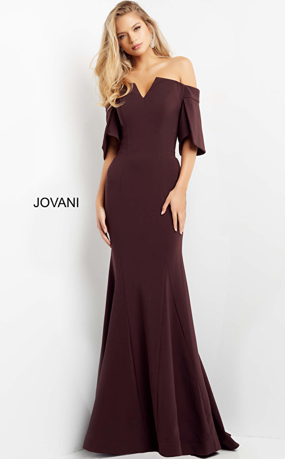 Jovani 04341 Off Shoulder Sheath Mermaid Formal Dress