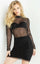 Jovani Long Sleeve Sheer Cocktail Dress 04863 - The Dress Outlet