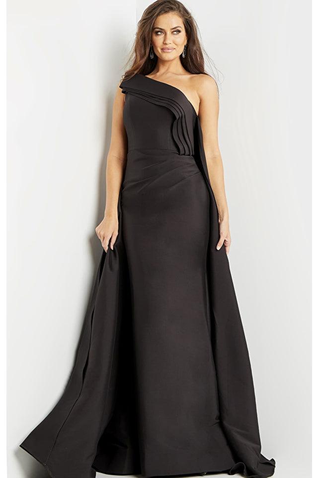 Black Jovani 09203 Long One Shoulder Formal Dress for $850.0 – The