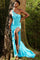 Prom Dresses Long Fitted One Shoulder Prom Dress Aqua