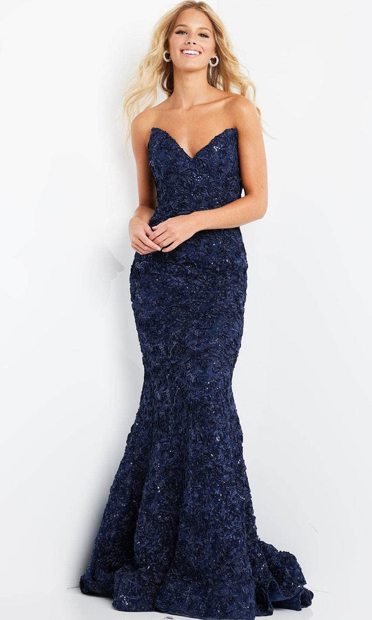 Jovani 09768 Strapless Beaded Mermaid Long Formal Dress