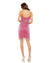 Cocktail Dresses Short Slim Strap Beaded Fringe Mini Slip Dress Hot Pink