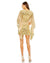 Cocktail Dresses Short Cape Sleeve V neck Mini Dress Nude Gold