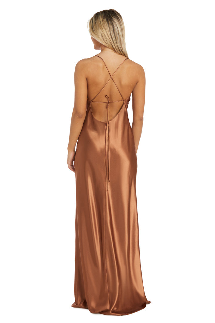 Morgan & Co 10037N Long Formal Evening Prom Dress - Copper / XL