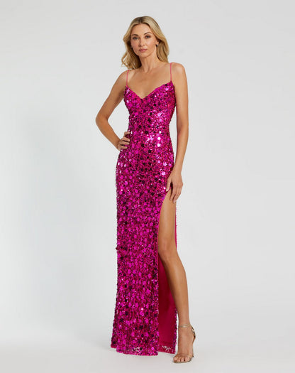 Prom Dresses Prom Fitted Sequin Formal Long Dress Hot Pink