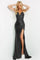 Prom Dresses Long Spaghetti Strap Floral Applique Prom Dress Black