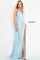 Prom Dresses Long Spaghetti Strap Floral Applique Prom Dress Light Blue
