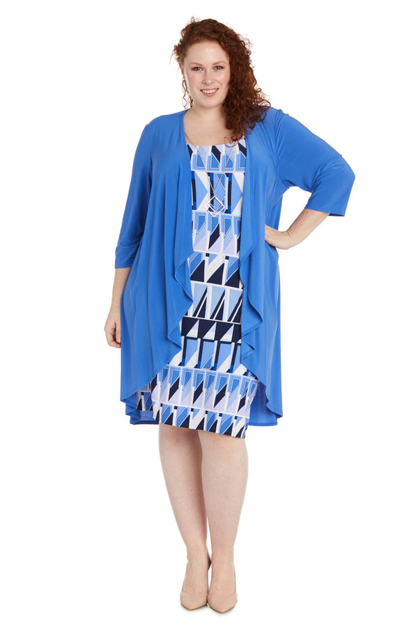 Short Plus Size Dress Mother of the Bride Jacket Dress R&M Richards 1027W