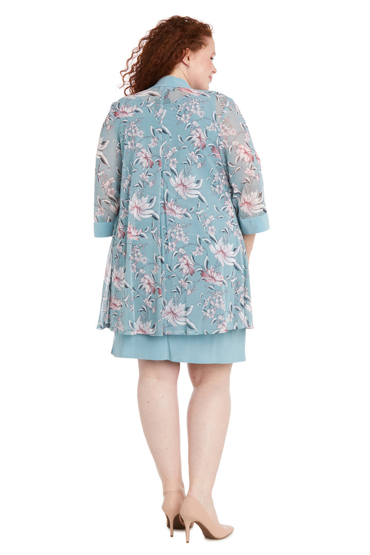 Plus Size Dresses Floral Print Jacket Plus Size Mother of the Bride Dress Slate