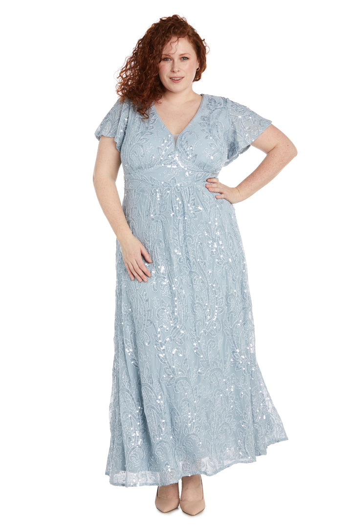 R&M Richards 1041W Long Formal Plus Size Mother of the Bride Dress