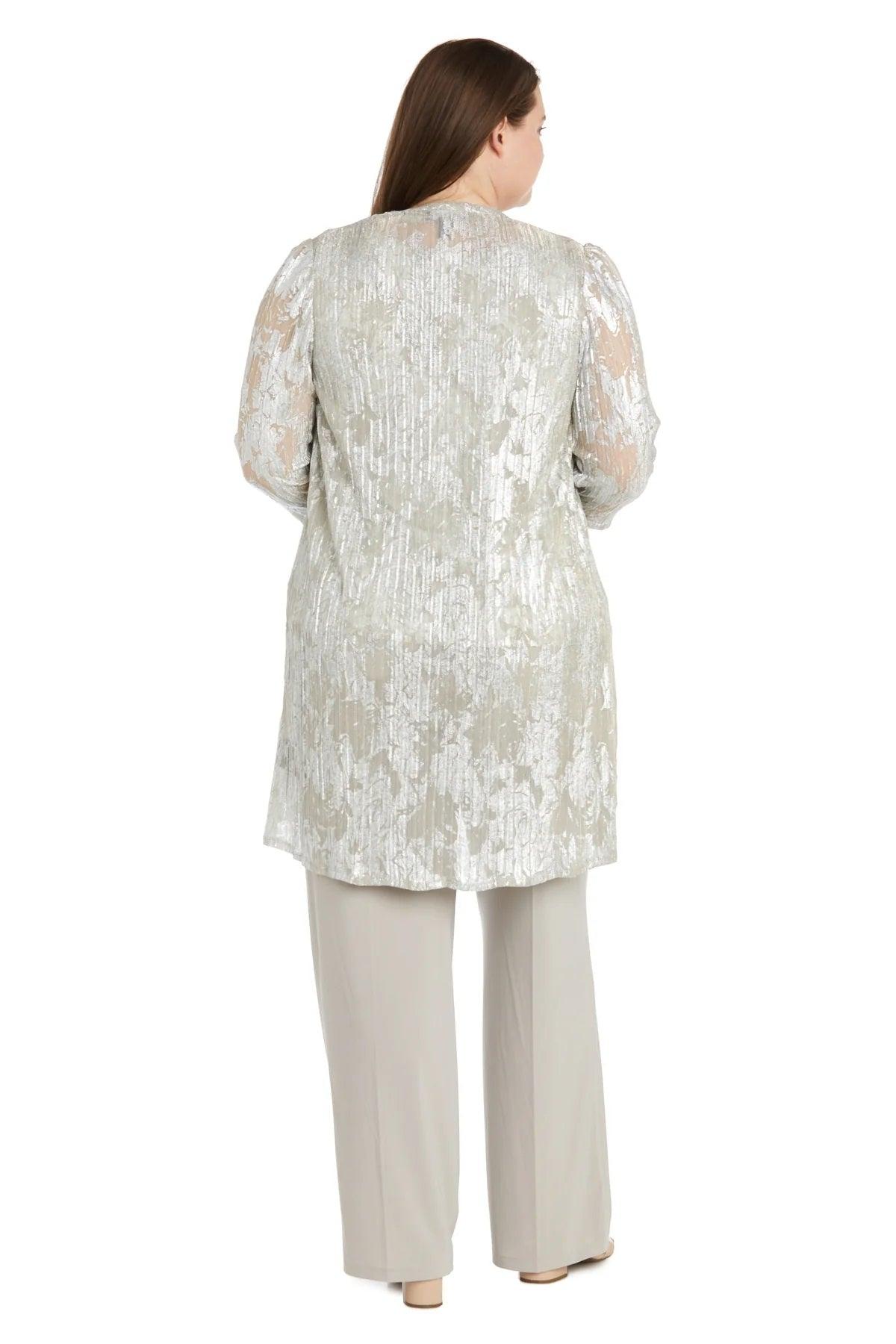 Pant Suit Long Formal Plus Size Pant Suit Champagne/Silver