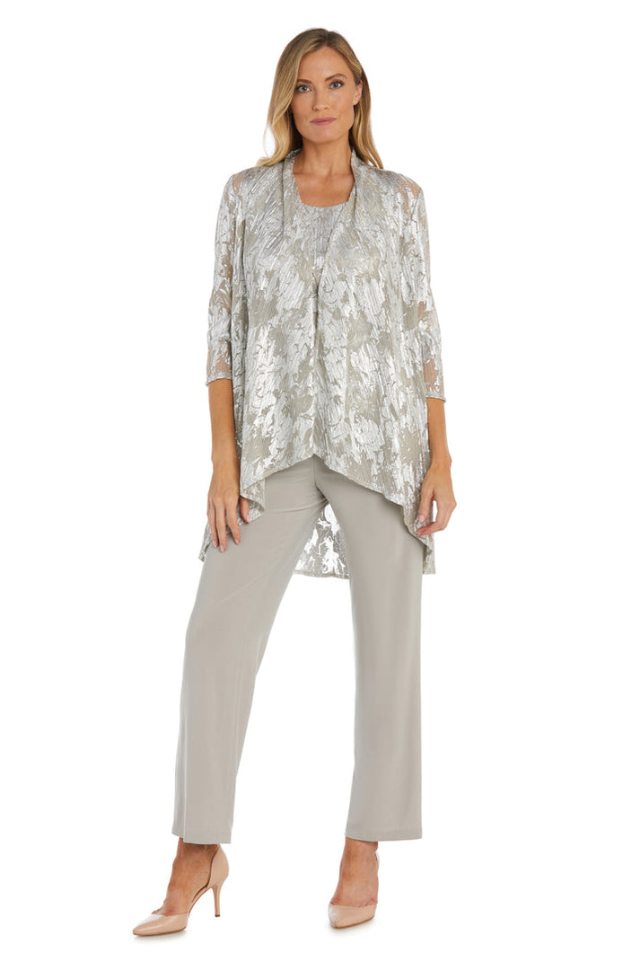 Champagne/Silver R&M Richards 1052 Mother of the Bride Long Formal Pant ...