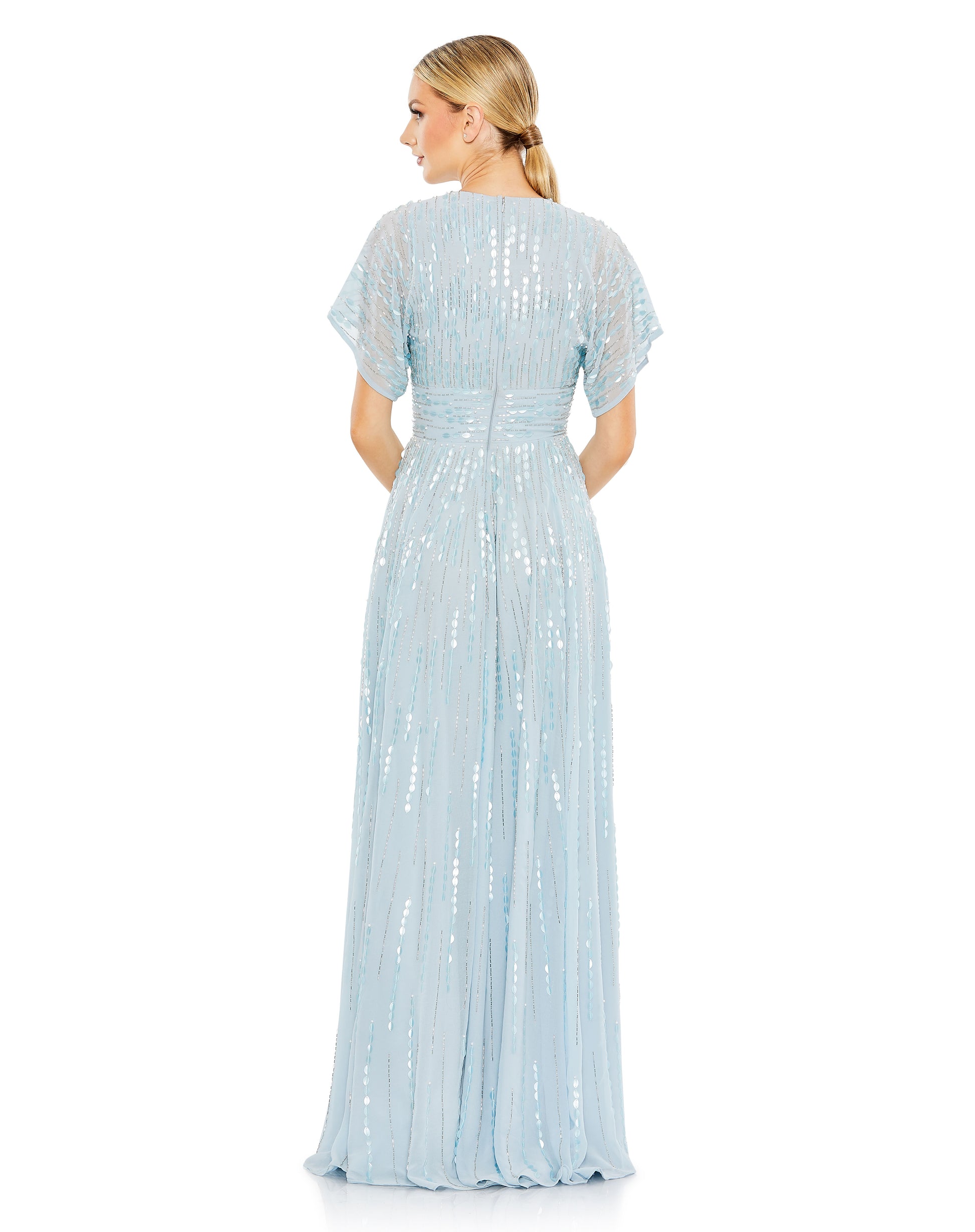 Mac Duggal 10807 Beaded A Line Long Formal Evening Gown