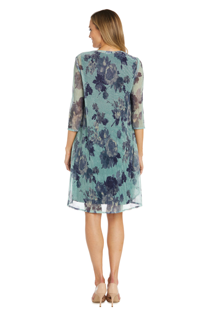 R&M Richards 1087 Mother of the Bride Short Printed Jacket Dress