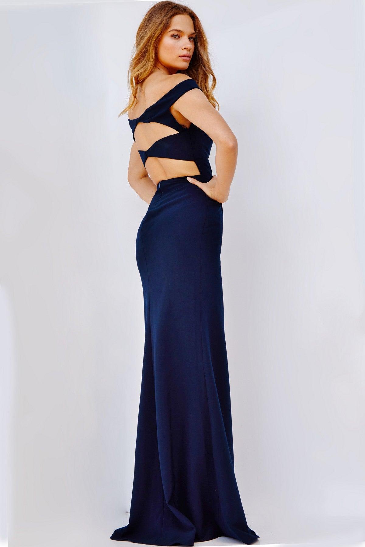 Prom Dresses Long Formal Off Shoulder Prom Gown Navy