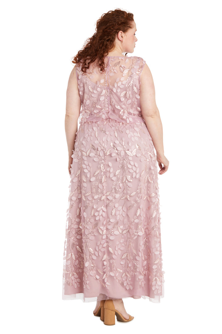 R&M Richards 1113W Sequin Long Plus Size 3D Floral Formal Dress
