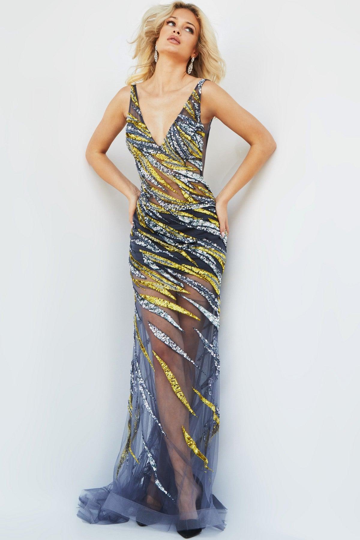 Jovani 06790 Long Sleeveless Formal Fitted Prom Dress